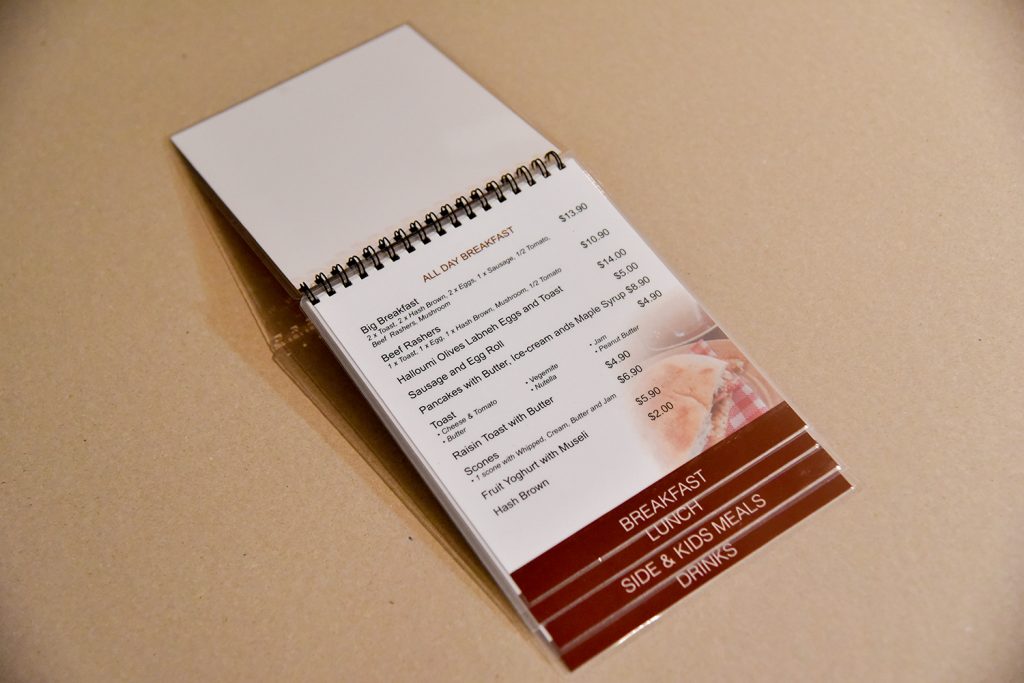 Wiro Bound Restaurant Menus Printing