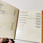 Custom Made Stylish Hardcover Table Menus Open