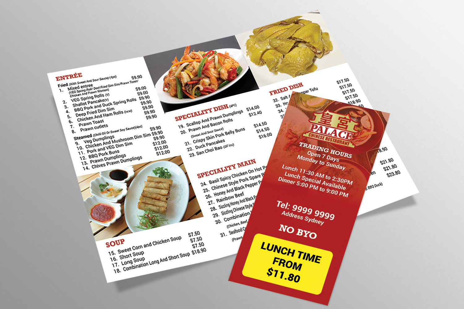 Takeaway Menu design printing