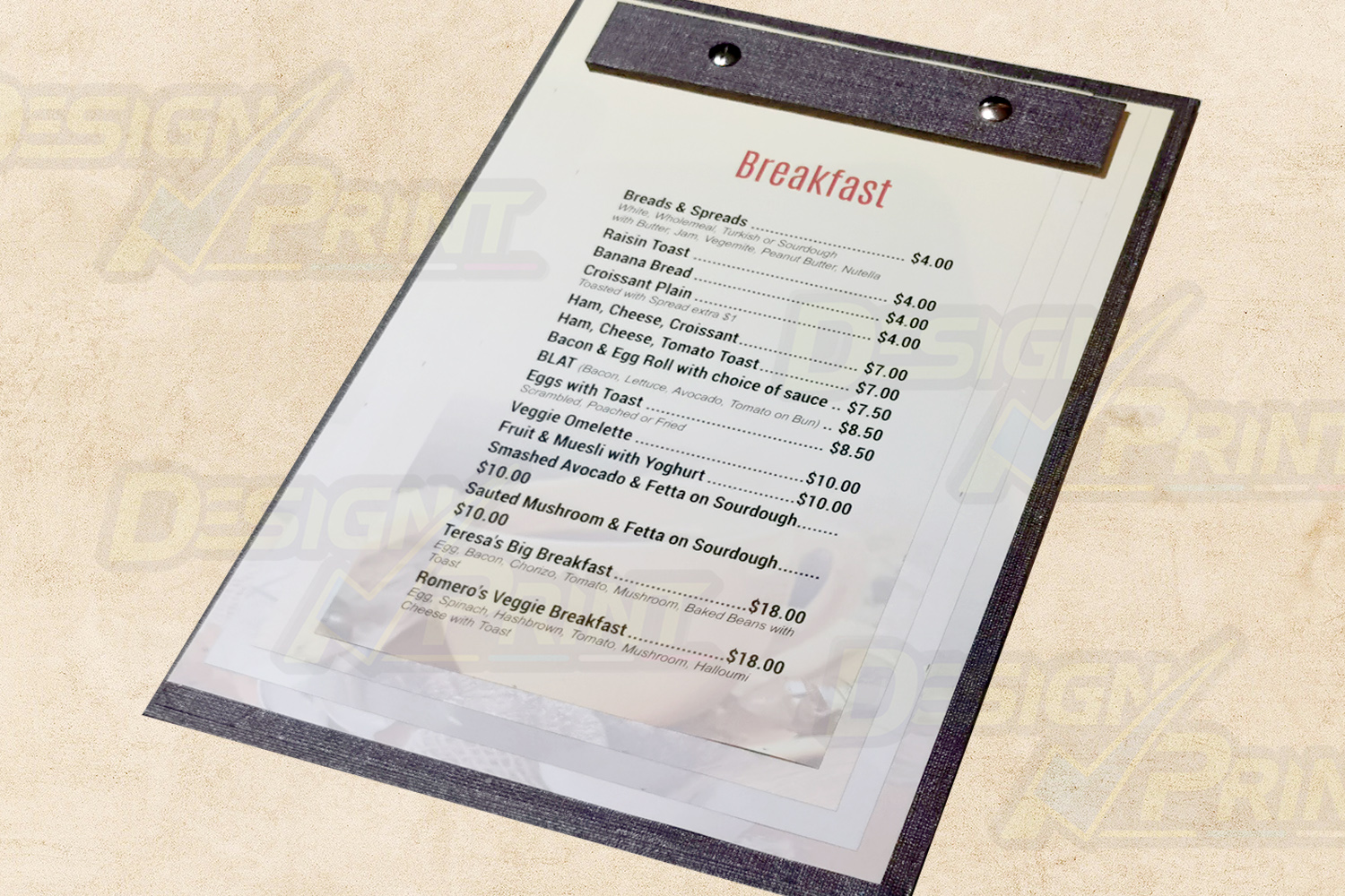 Hardboard Menu Board with Screw